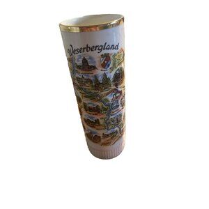 Vintage Westerberg Vase Ceramic Rare MCM (Region Of Germany) Map Souvenir Medium